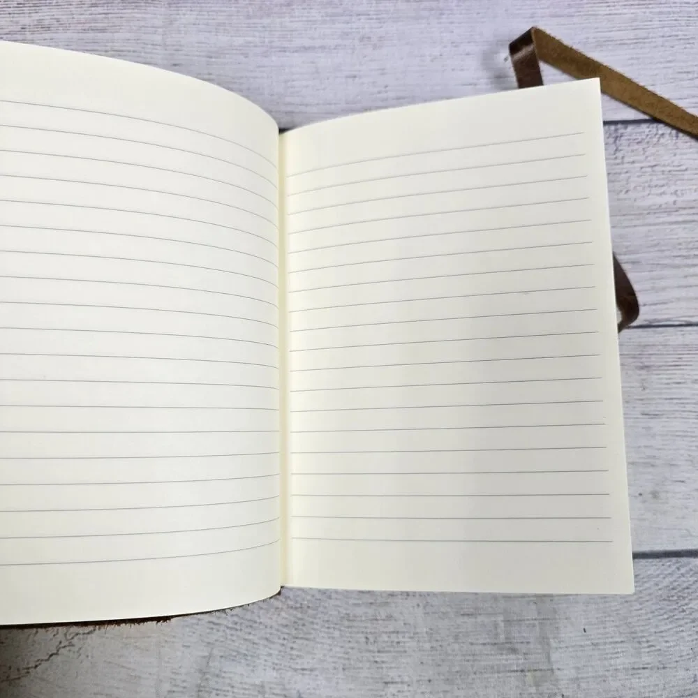 Riccardo Luci 100% Leather 7x5 Journal Rustic Notebook With Lace Made In Italy